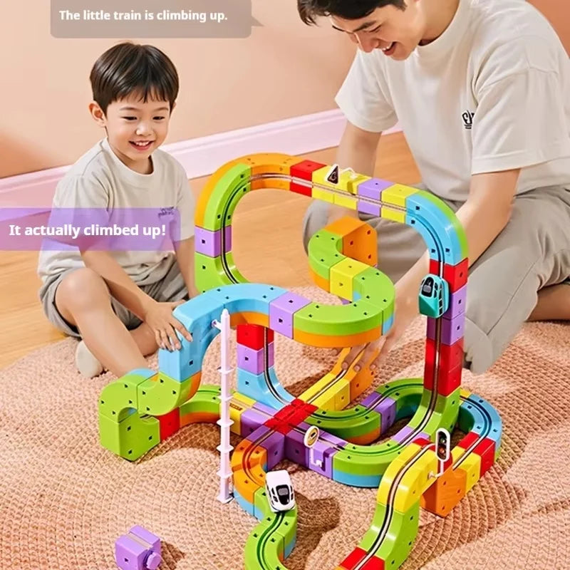 Montessori Spielzeug – Magische Schienen Zug DIY Set | Lernspielzeug für Kinder