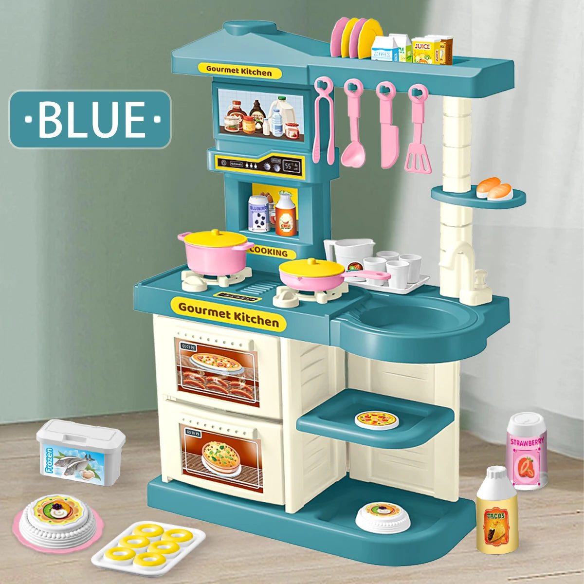 Kinder Küche Spielzeug Set – Kochtopf, Pfanne, Lebensmittel & Besteck | Rollenspiel für Jungen & Mädchen ab 3