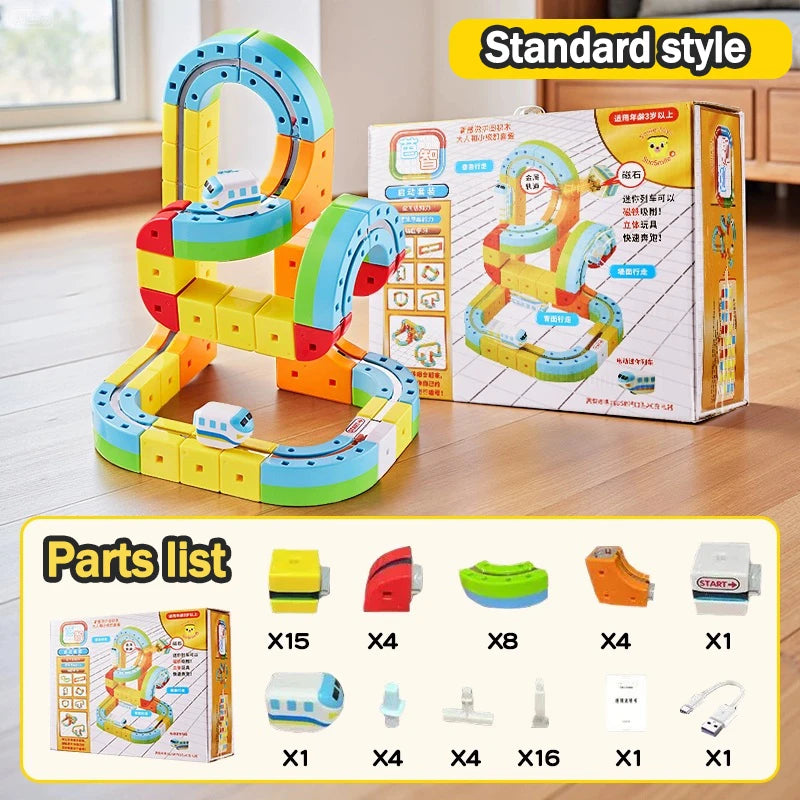 Montessori Spielzeug – Magische Schienen Zug DIY Set | Lernspielzeug für Kinder
