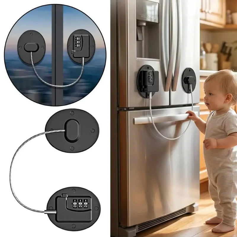 Kindersicherung Schrank & Kühlschrank – Edelstahl Sicherheitsschloss für Baby & Kleinkind