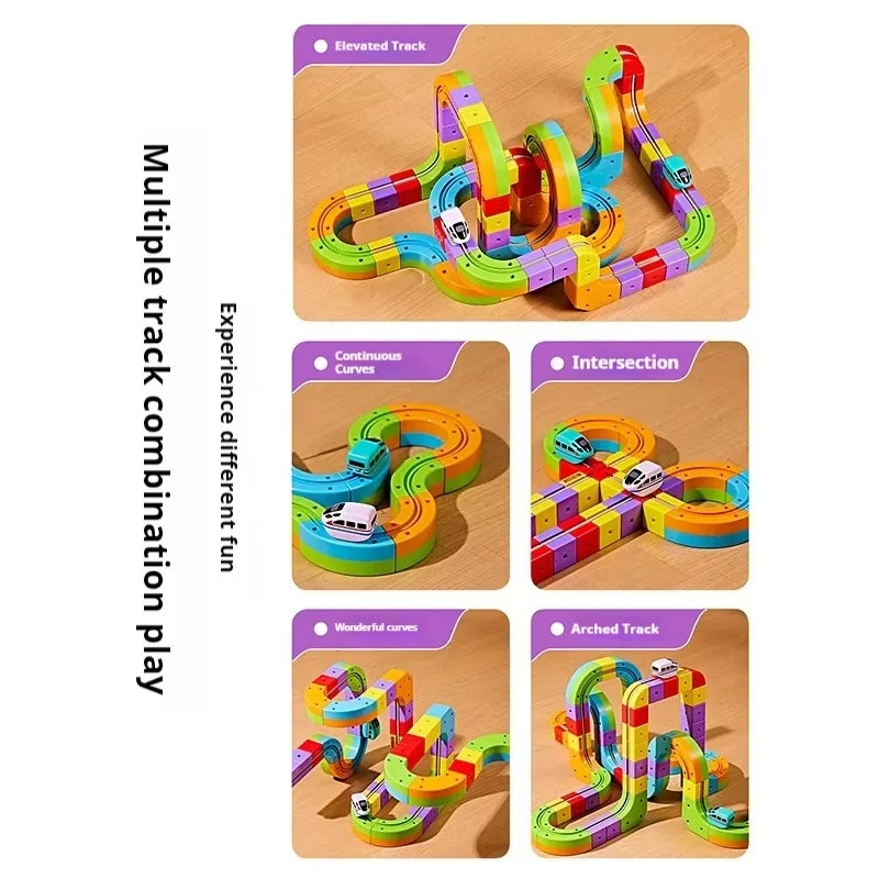 Montessori Spielzeug – Magische Schienen Zug DIY Set | Lernspielzeug für Kinder