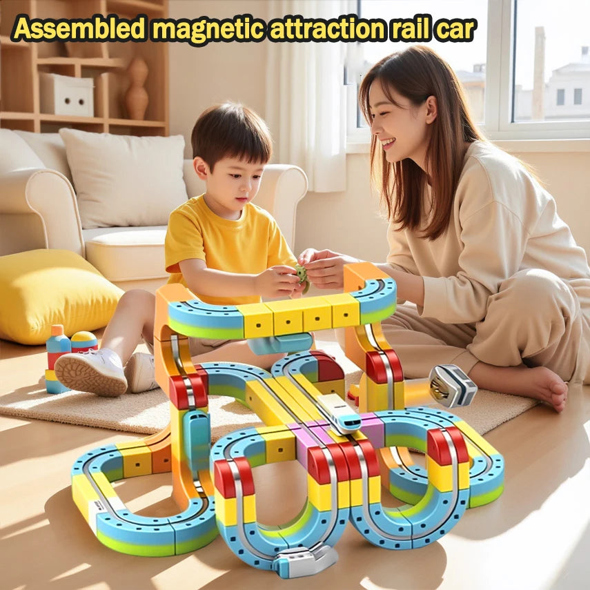 Montessori Spielzeug – Magische Schienen Zug DIY Set | Lernspielzeug für Kinder